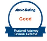 Avvo Rating Good. Featured Attorney Criminal Defense.